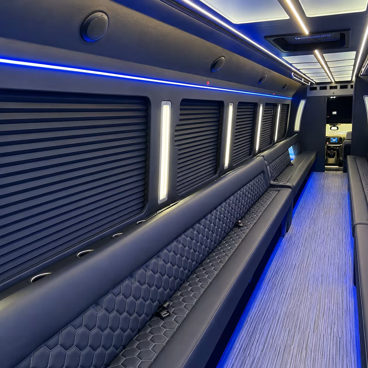 Orlando Birthday, Sweet 16, & Quinceañera Transportation party bus interior