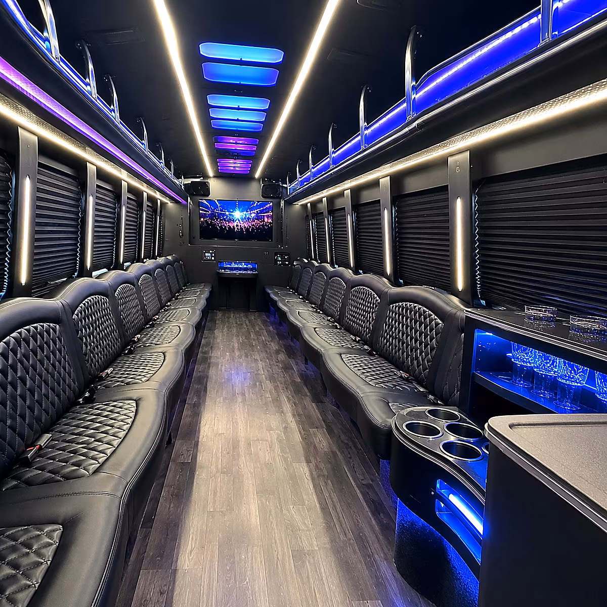 Orlando Private Event Transportation party bus interior