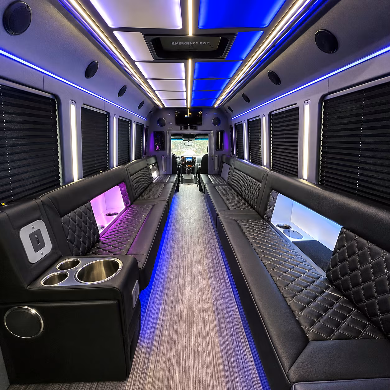 Orlando Wedding Transportation party bus interior