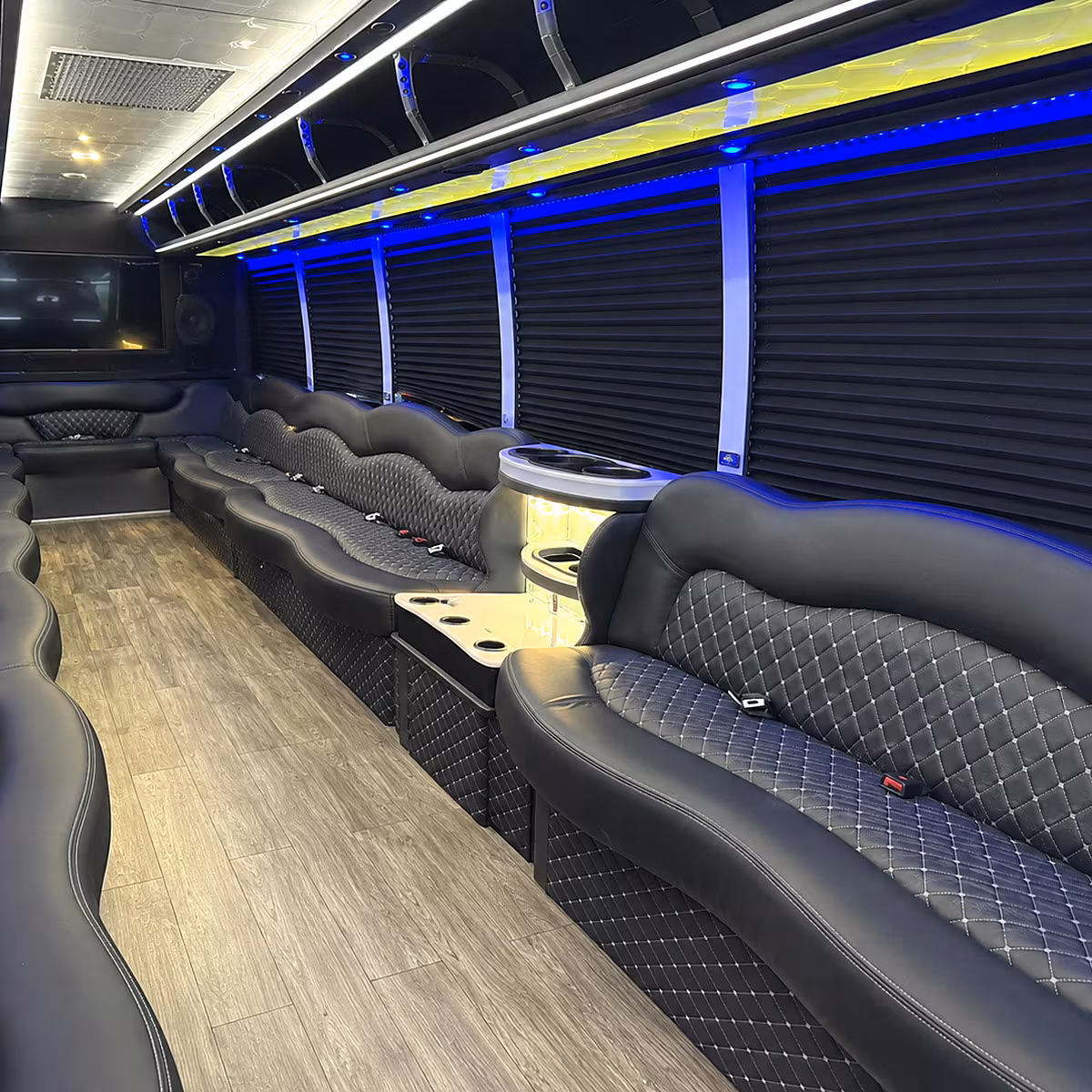 Orlando Wedding Transportation party bus interior